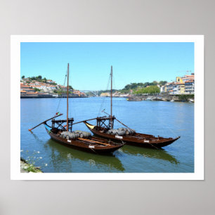 Zwei Boote auf dem Douro, Porto Poster