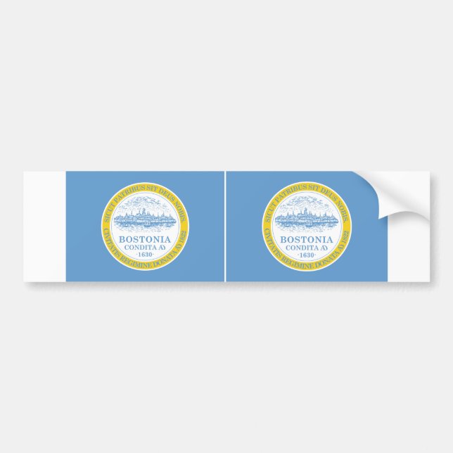 ZWEI Boston-Flagge Autoaufkleber (Vorne)
