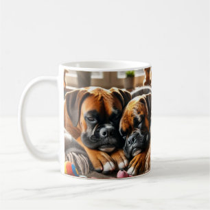 Zwei Boxer, ein Herz: Ein perfekt gepflastertes Ta Kaffeetasse