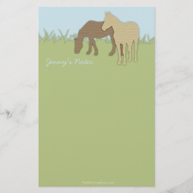 Zwei braune Ponys Briefpapier (Vorderseite)