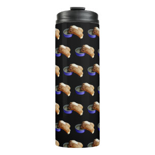 zwei braune und weiße Guinea, Thermosbecher