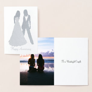 Zwei Braut Wedding-Anzug und Kleid Folienkarte
