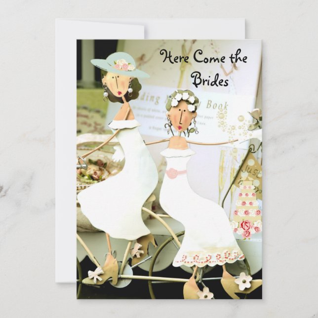 Zwei Bräute, die Einladung Wedding sind (Vorderseite)
