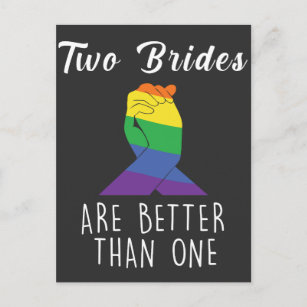 Zwei Bräute Lesben Hochzeit Partei gleiche Rechte Postkarte