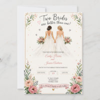 Zwei Bräute sind besser als eine Hochzeitseinladun