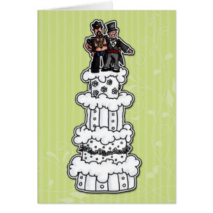 Zwei Bräutigame auf Hochzeitstorte (lederner Vati)