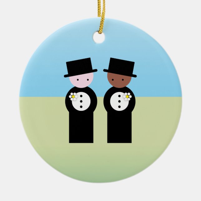 Zwei Bräutigame ein Kaukasier Keramik Ornament (Vorne)