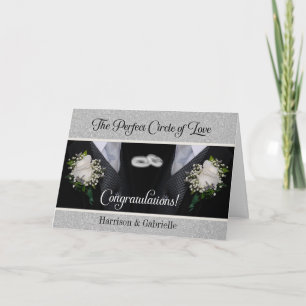 Zwei Bräutigame in Smoking, schwule Hochzeit, Glüc Karte