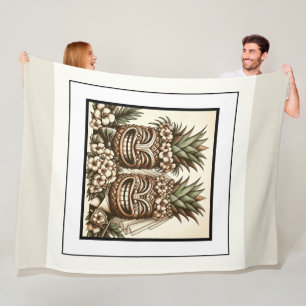 Zwei Bräutigame Schwule Ananas Tiki Kopf Retro-Hoc Fleecedecke