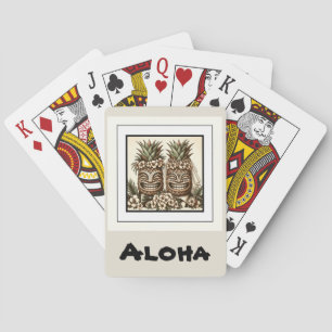 Zwei Bräutigame Schwule Ananas Tiki Kopf Retro-Hoc Spielkarten