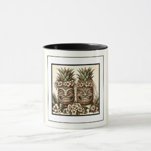 Zwei Bräutigame Schwule Ananas Tiki Kopf Retro Hoc Tasse