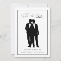 Zwei Bräutigame Silhouetten Save the Date