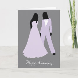 Zwei Brautpaare Hochzeit Anzug und Kleid Karte