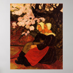Zwei bretonische Frauen unter einem Apfelbaum, Poster