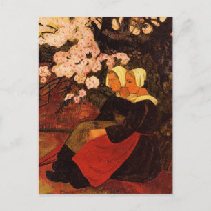 Zwei bretonische Frauen unter einem Apfelbaum, Postkarte