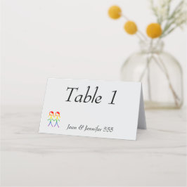 Zwei Brides-Rainbow-Liebe Platzkarte