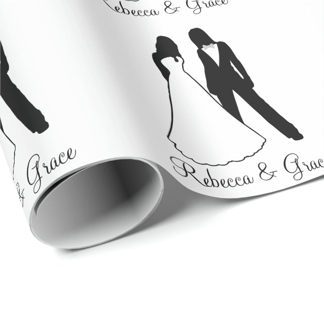 Zwei Brides Wedding Geschenkpapier (Rolleneckpunkt)