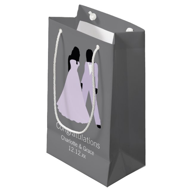 Zwei Brides Wedding Kleine Geschenktüte (Vorderseite Schrägansicht)