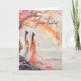 Zwei Brides Wedding laden digitale Printwerbung ei Einladung