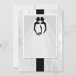 Zwei Brücken in Bridal Gowns Hochzeit Einladung