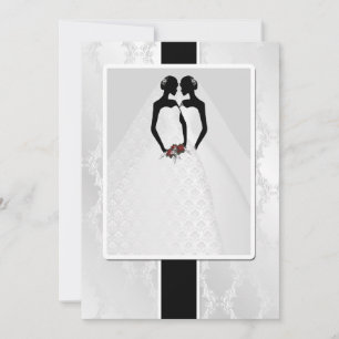 Zwei Brücken in Bridal Gowns Hochzeit Einladung