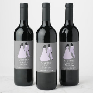 Zwei Brücken Save the Date Hochzeit Weinetikett
