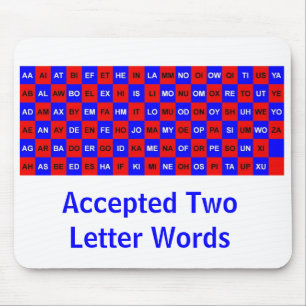 Zwei Buchstaben für Kreuzworträte und Spiele US- Mousepad