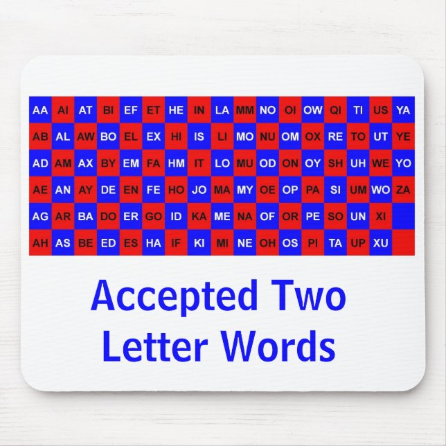 Zwei Buchstaben für Kreuzworträte und Spiele US-Sp Mousepad (Vorne)