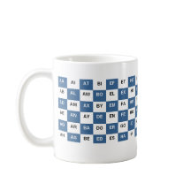 Zwei Buchstaben Tasse Blau und Weiß US-Version