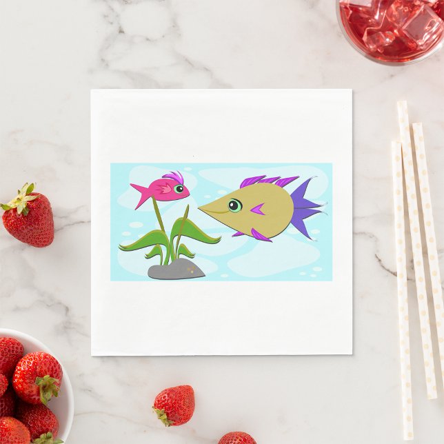 Zwei bunte Fische Serviette (Von Creator hochgeladen)