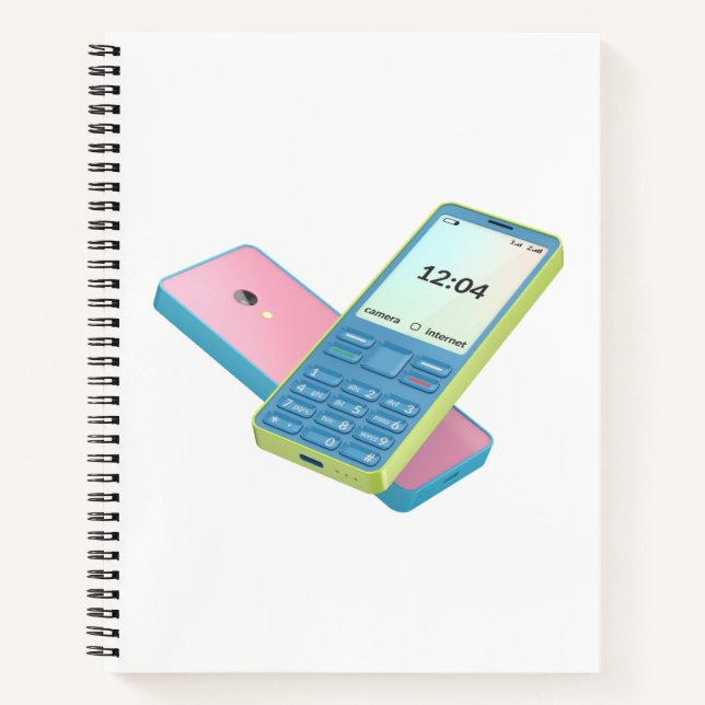 Zwei bunte Mobiltelefone Notizbuch (Vorderseite)