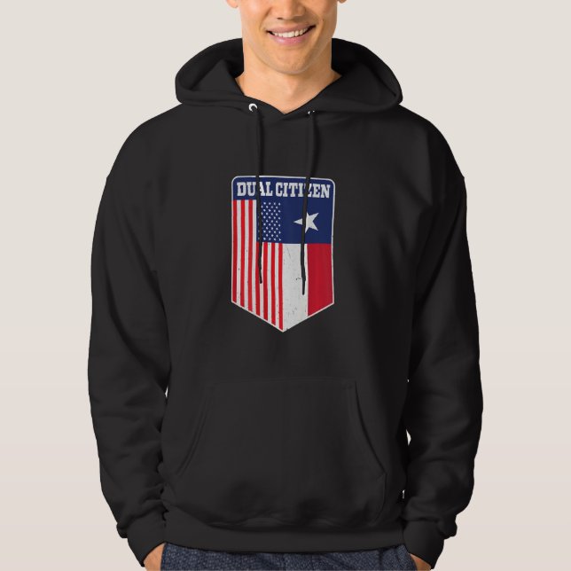 Zwei Bürger Texas und Amerika stolz darauf, wieder Hoodie (Vorderseite)