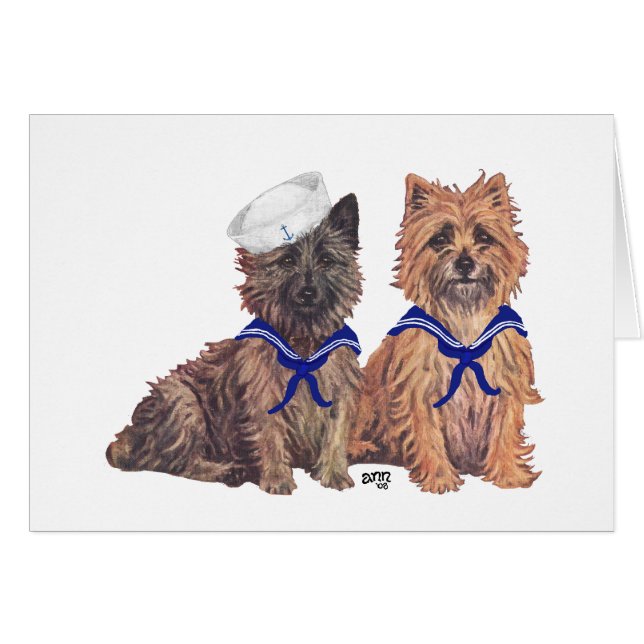 Zwei Cairn Terrier Sailors (Vorderseite (Horizontal))