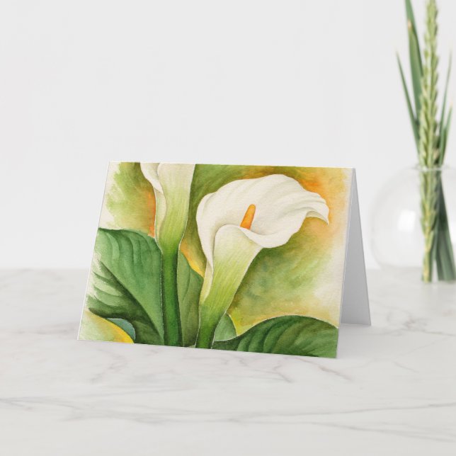 Zwei Cala-Lilien-Aquarell-Kunst - multi Karte (Vorderseite)