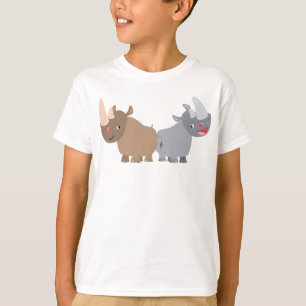 Zwei Cartoon Rhinos Children T - Shirt