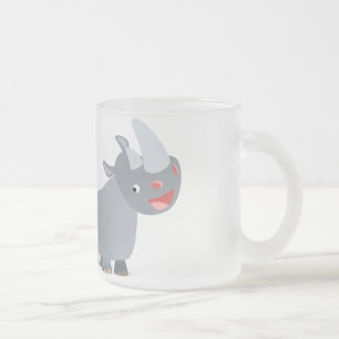 Zwei Cartoonrhinos-mattierte GlasTasse Mattglastasse