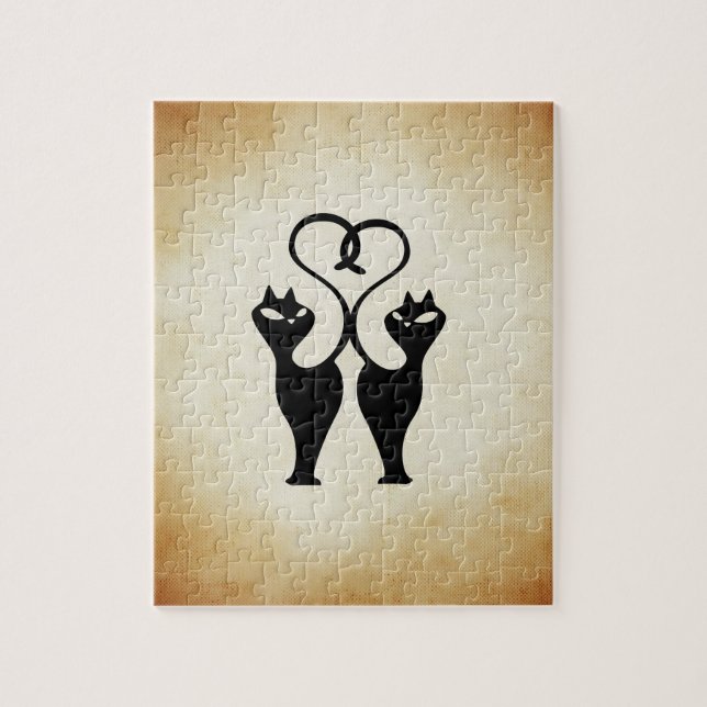 Zwei Cat-Silhouette (Vertikal)