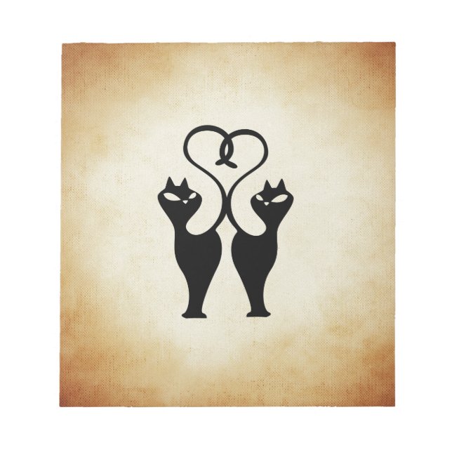 Zwei Cat-Silhouette Notizblock (Vorderseite)