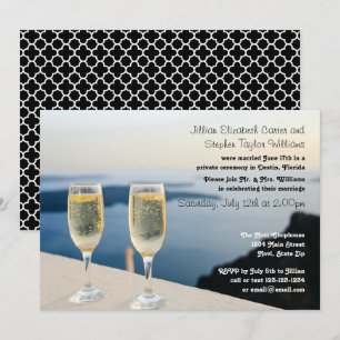 Zwei Champagner-Foto - Hochzeitsankündigung Einladung