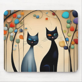 Zwei charmante Katzen Mousepad