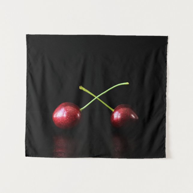 Zwei Cherries wtcnm Wandteppich (Vorderseite (Horizontal))