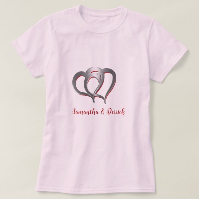 Zwei Chrome-Hearts Personalisiert mit Namen T-Shirt (Design vorne)