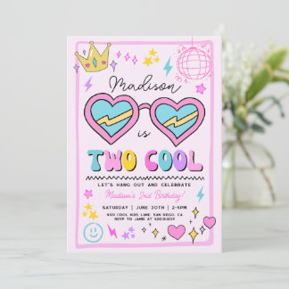 Zwei Coole 2. Geburtstags-Sonnenbrille-Party-Einla Einladung