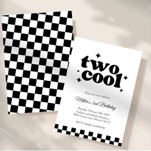 Zwei Coole, Alter!   Jungen 2. Retro-Minimalistisc Einladung