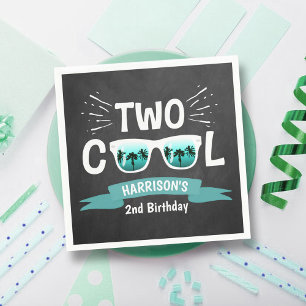 Zwei Coole Boys Chalkboard 2. Geburtstag Serviette