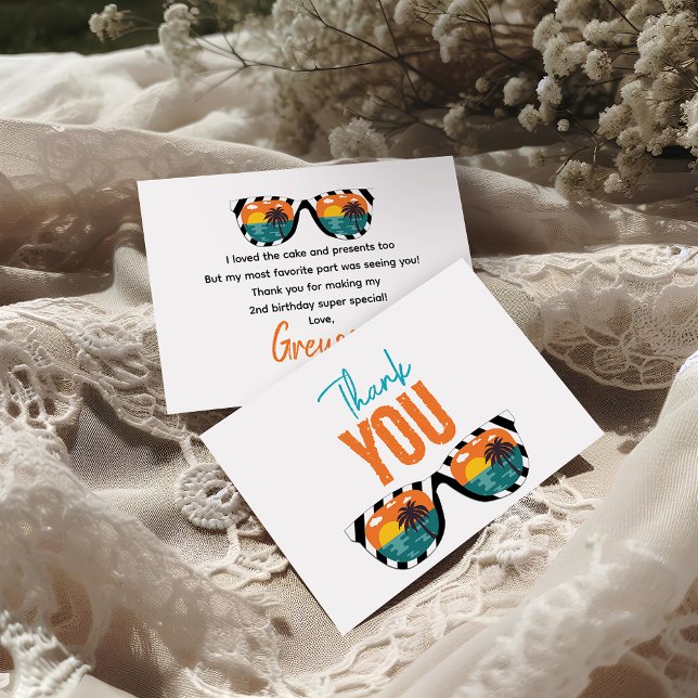 Zwei Coole Junge 2. Geburtstag Party Dankeskarte (Von Creator hochgeladen)