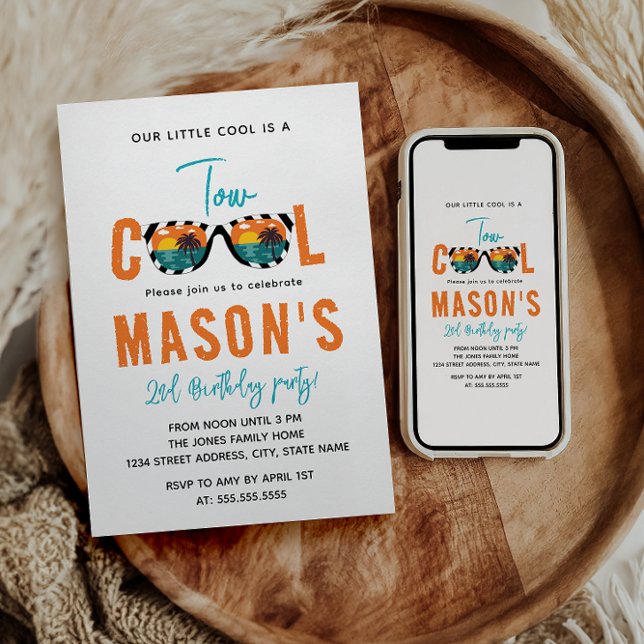 Zwei Coole Junge 2. Geburtstag Party Einladung (Von Creator hochgeladen)