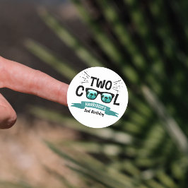 Zwei Coole Jungen 2. Geburtstag Runder Aufkleber