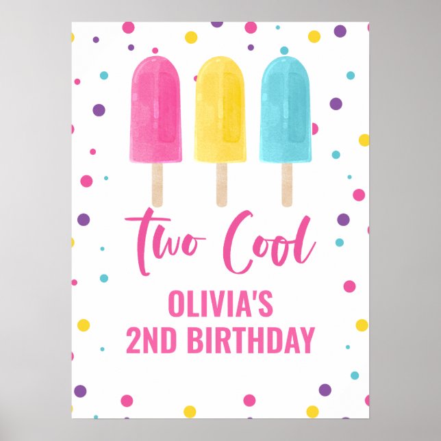 Zwei Coole Rainbow Ice Pop Poster (Vorne)
