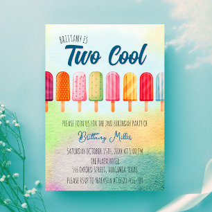 Zwei coole süße Eis am Stiel zum zweiten Geburtsta Einladung